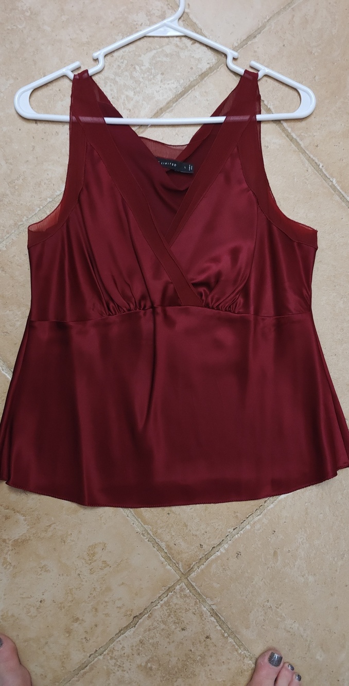 The Limited Satin Surplice Camisole - Burgundy